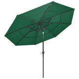 Vidaxl Parasol 3-lags med aluminiumstang 3 m grøn