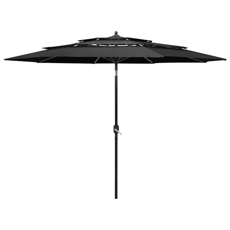 Vidaxl Parasol 3-lags med aluminiumstang 3 m Antracitfarvet