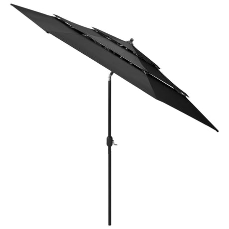 Vidaxl Parasol 3-lags med aluminiumstang 3 m Antracitfarvet