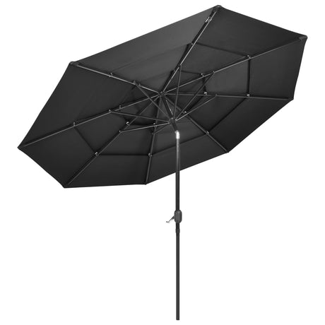 Vidaxl Parasol 3-lags med aluminiumstang 3 m Antracitfarvet