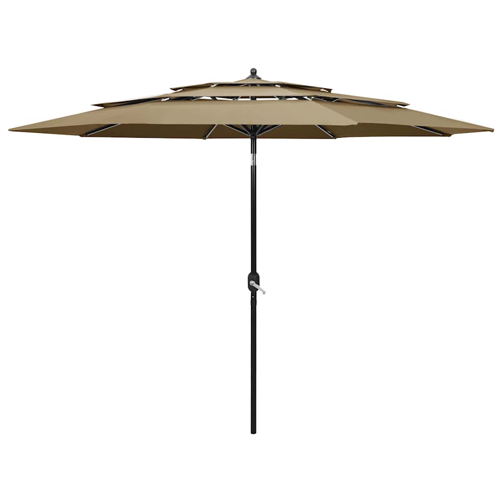 Vidaxl Parasol 3-lags med aluminiumstang 3 m Taupe