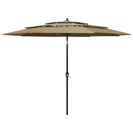 Vidaxl Parasol 3-lags med aluminiumstang 3 m Taupe