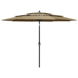 Vidaxl Parasol 3-lags med aluminiumstang 3 m Taupe