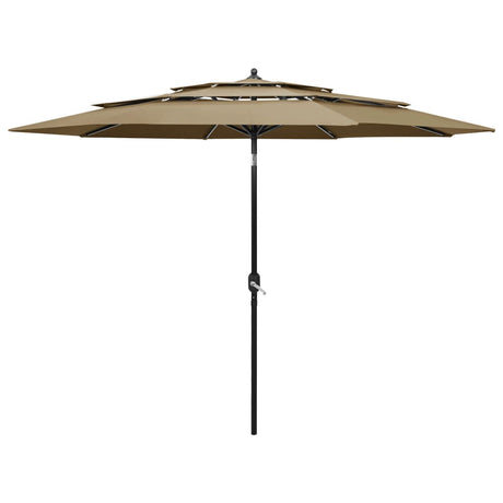 Vidaxl Parasol 3-lags med aluminiumstang 3 m Taupe