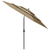 Vidaxl Parasol 3-lags med aluminiumstang 3 m Taupe