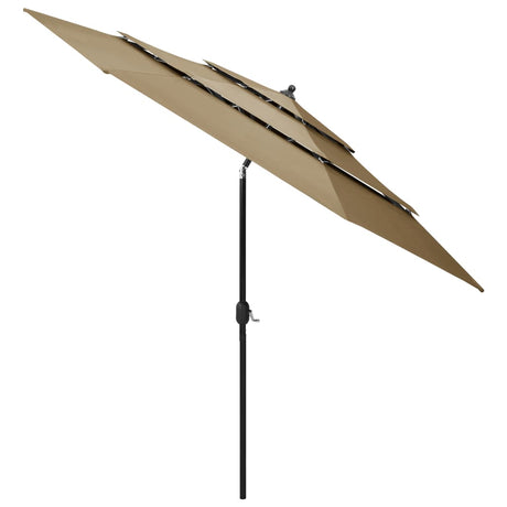 Vidaxl Parasol 3-lags med aluminiumstang 3 m Taupe