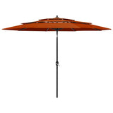 Vidaxl Parasol 3-lags med aluminiumstang 3 m terracotta-farvet
