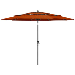 Vidaxl Parasol 3-lags med aluminiumstang 3 m terracotta-farvet