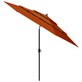 Vidaxl Parasol 3-lags med aluminiumstang 3 m terracotta-farvet
