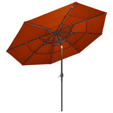Vidaxl Parasol 3-lags med aluminiumstang 3 m terracotta-farvet