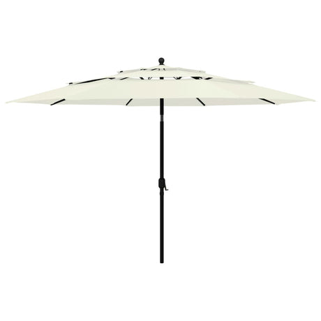 Vidaxl Parasol 3-lags med aluminiumstang 3,5 m sandfarvet