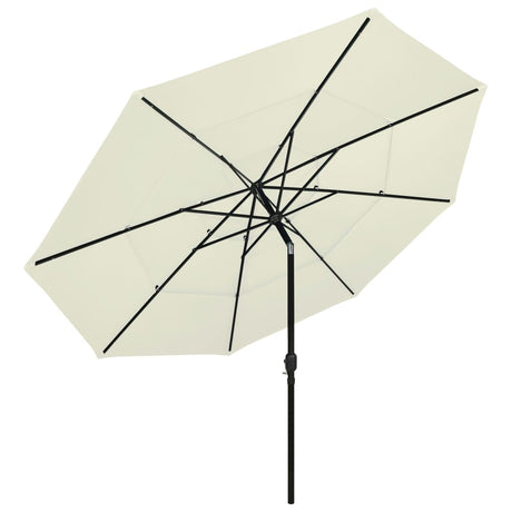 Vidaxl Parasol 3-lags med aluminiumstang 3,5 m sandfarvet