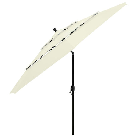 Vidaxl Parasol 3-lags med aluminiumstang 3,5 m sandfarvet