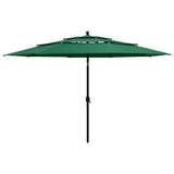 Vidaxl Parasol 3-lags med aluminiumstang 3,5 m grøn