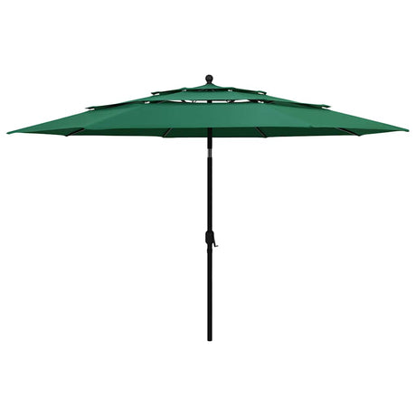 Vidaxl Parasol 3-lags med aluminiumstang 3,5 m grøn