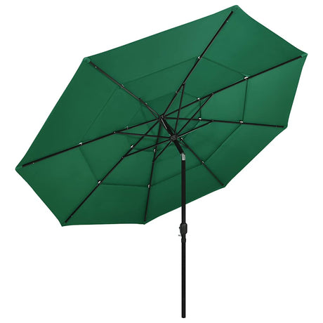 Vidaxl Parasol 3-lags med aluminiumstang 3,5 m grøn