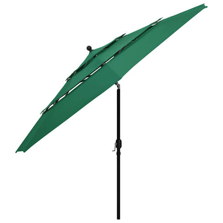 Vidaxl Parasol 3-lags med aluminiumstang 3,5 m grøn