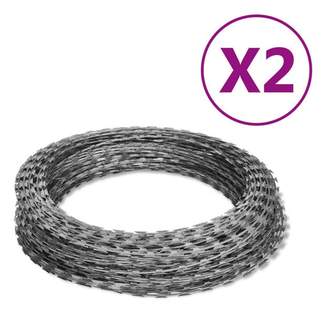 Vidaxl barbermaskine pigtråd 2 stk 100 m galvaniseret stål