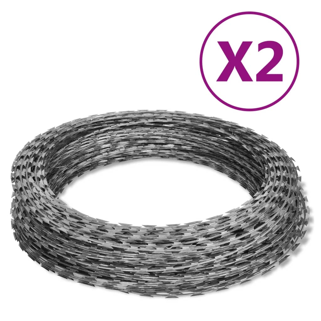 Vidaxl barbermaskine pigtråd 2 stk 60 m galvaniseret stål