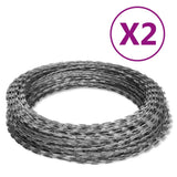Vidaxl barbermaskine pigtråd 2 stk 60 m galvaniseret stål