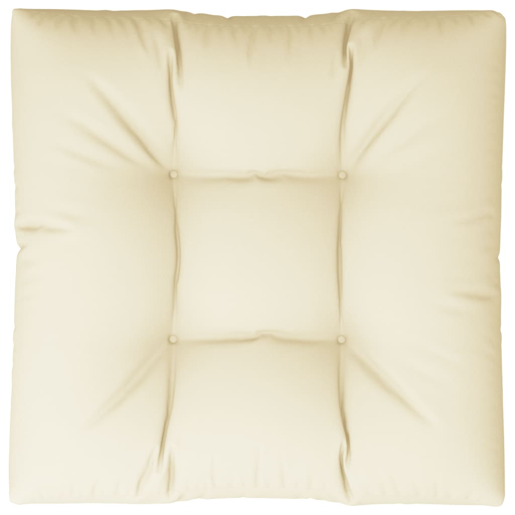Vidaxl Pallet Pushion 80x80x12 cm stof crème -farvet