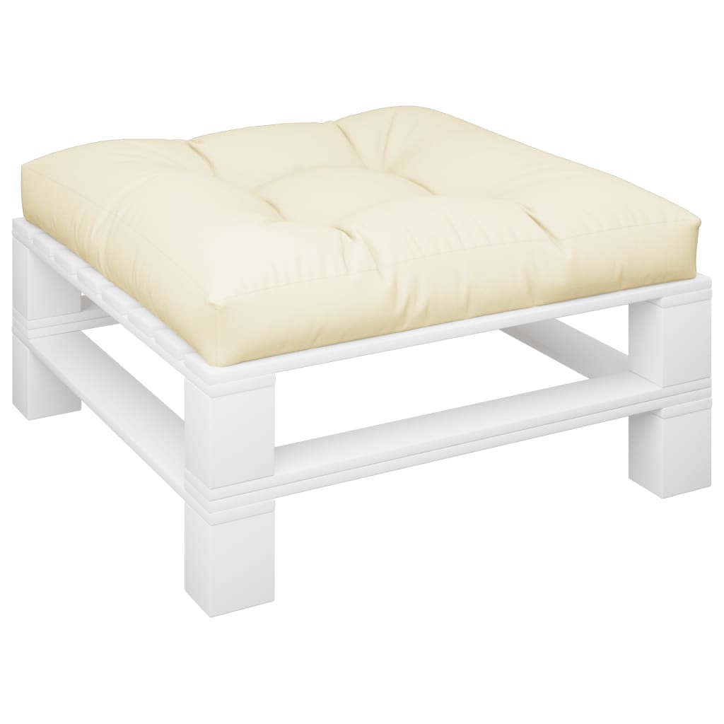Vidaxl Pallet Pushion 80x80x12 cm stof crème -farvet