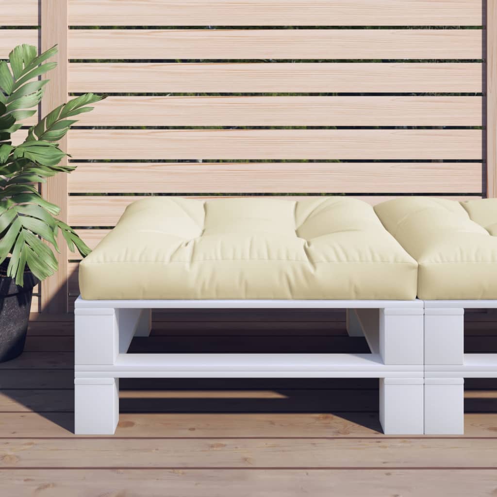 Vidaxl Pallet Pushion 80x80x12 cm stof crème -farvet
