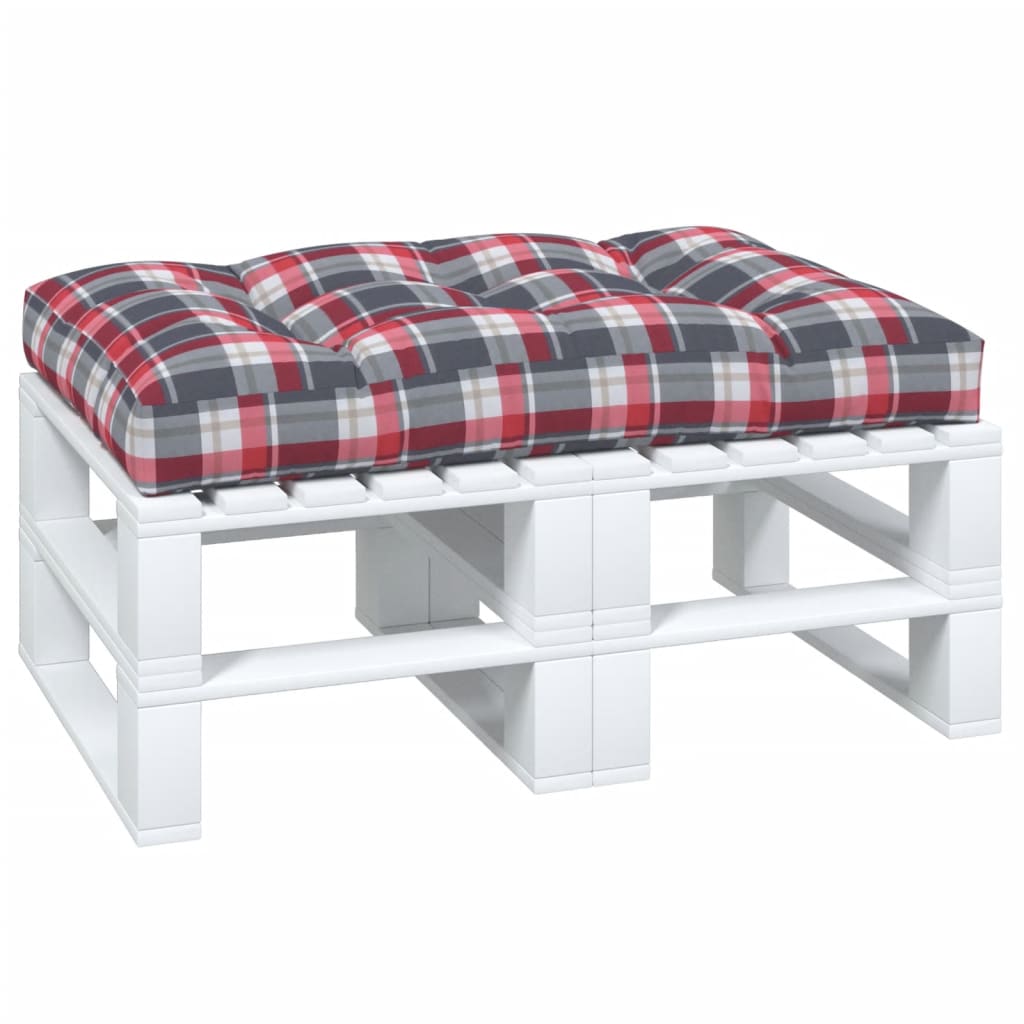 Vidaxl Pallet Pushion 120x80x12 cm Stof Diamond Mønster Rød