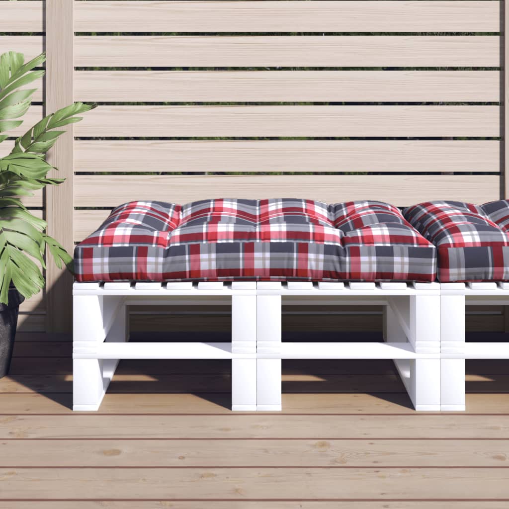 Vidaxl Pallet Pushion 120x80x12 cm Stof Diamond Mønster Rød