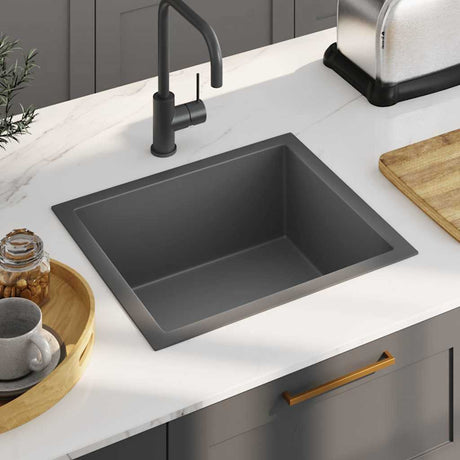 Vidaxl Sink håndlavet rustfrit stål sort
