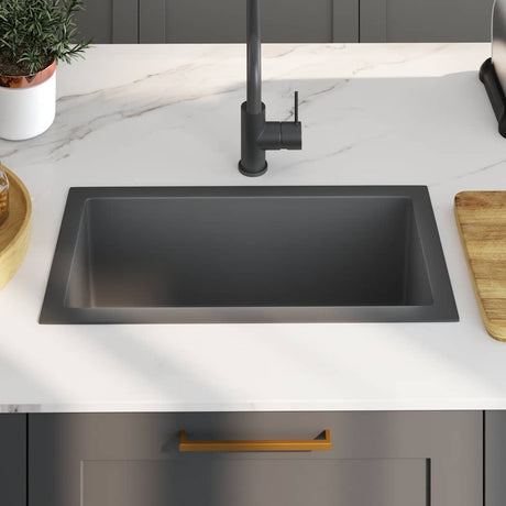 Vidaxl Sink håndlavet rustfrit stål sort