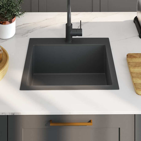 Vidaxl Sink håndlavet rustfrit stål sort