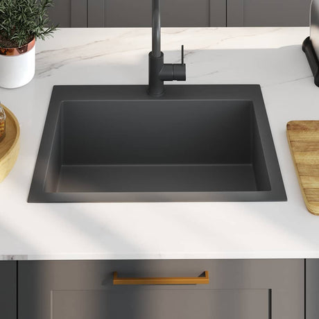 Vidaxl Sink håndlavet rustfrit stål sort
