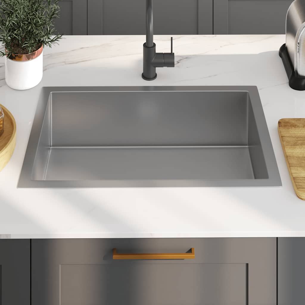 Vidaxl Sink håndlavet rustfrit stål