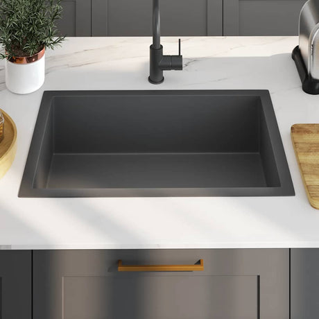 Vidaxl Sink håndlavet rustfrit stål sort