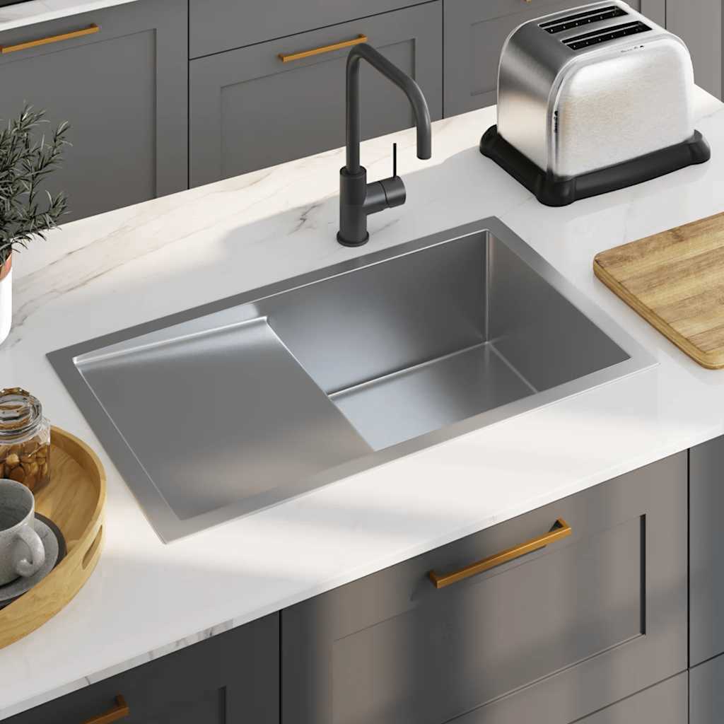 Vidaxl Sink håndlavet rustfrit stål