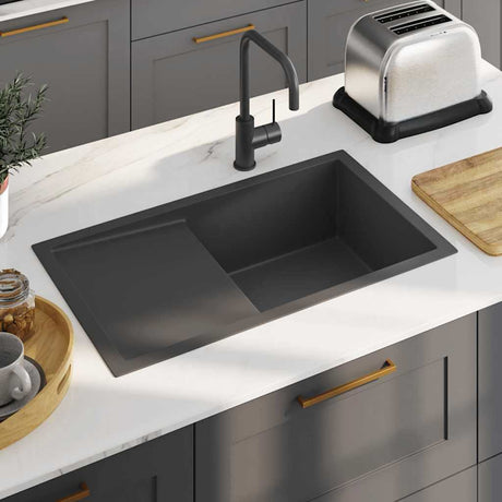 Vidaxl Sink håndlavet rustfrit stål sort