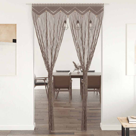 Vidaxl gardin makramé 140x240 cm bomuld taupe