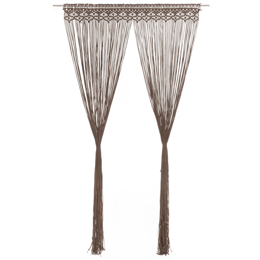 Vidaxl gardin makramé 140x240 cm bomuld taupe
