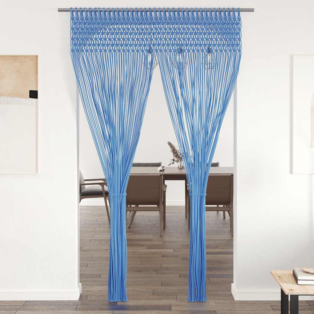 Vidaxl gardin makramé 140x240 cm bomuld blå