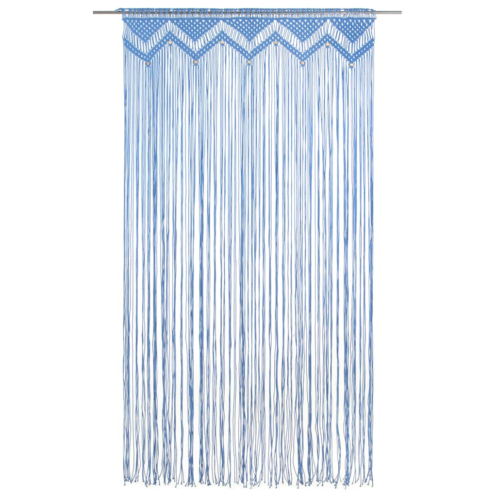 Vidaxl gardin makramé 140x240 cm bomuld blå