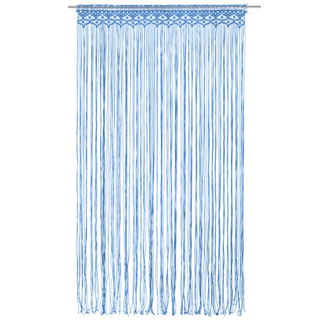 Vidaxl gardin makramé 140x240 cm bomuld blå