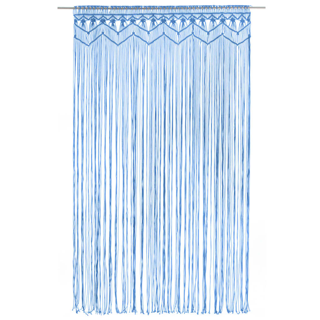 Vidaxl gardin makramé 140x240 cm bomuld blå