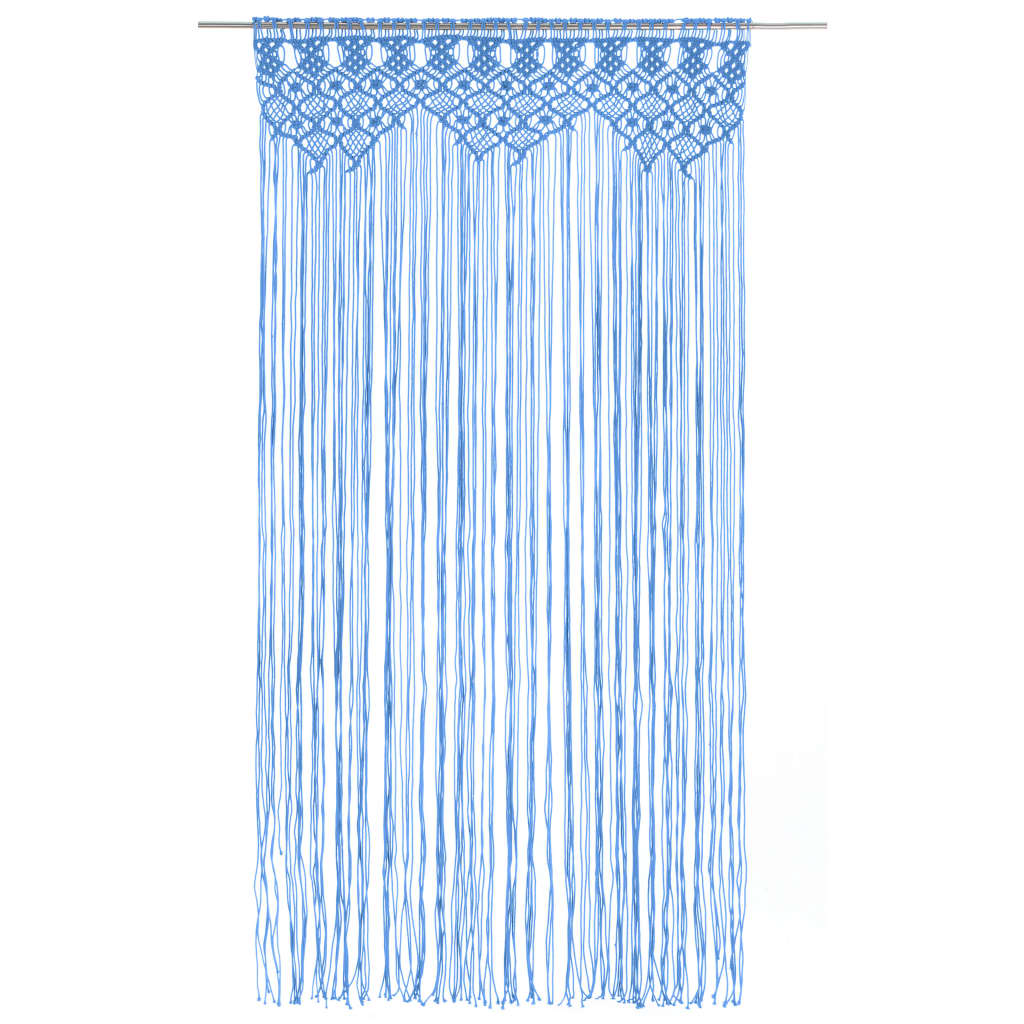 Vidaxl gardin makramé 140x240 cm bomuld blå