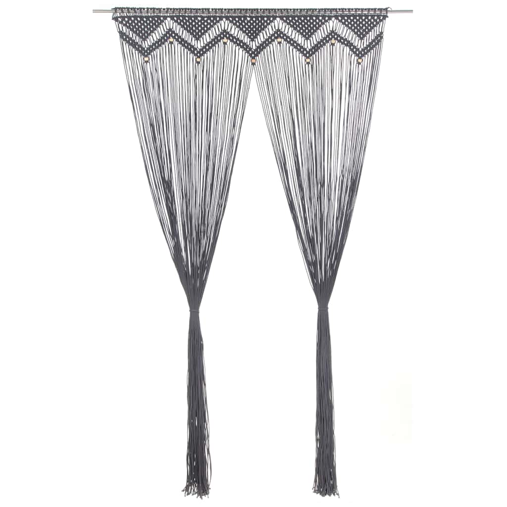 Vidaxl Curtain Macramé 140x240 cm bomuldsanthracit