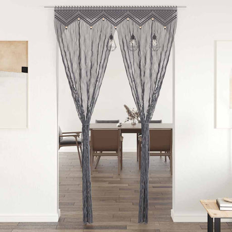 Vidaxl Curtain Macramé 140x240 cm bomuldsanthracit