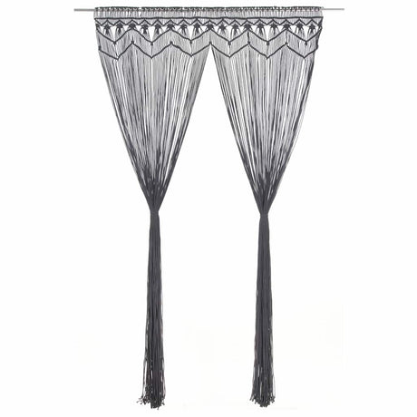 Vidaxl Curtain Macramé 140x240 cm bomuldsanthracit