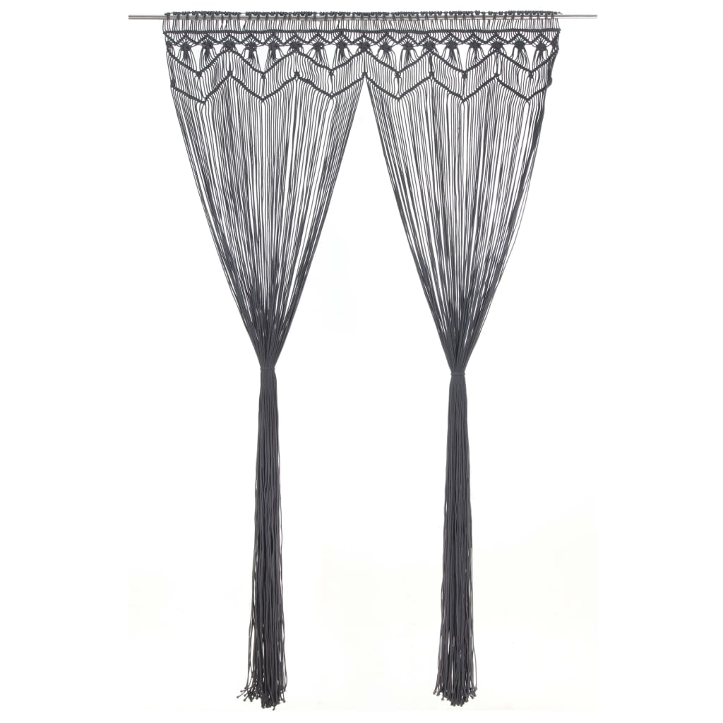 Vidaxl Curtain Macramé 140x240 cm bomuldsanthracit