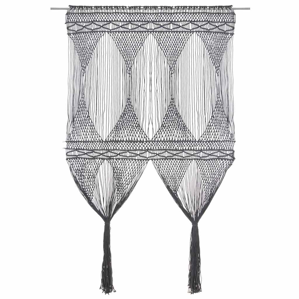 Vidaxl Curtain Macramé 140x240 cm bomuldsanthracit