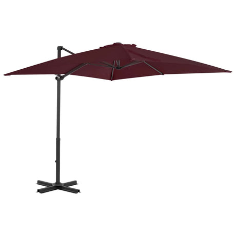 Vidaxl Floating Parasol med aluminiumstang 250x250 cm bordeaux rød
